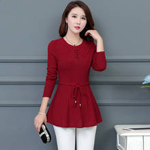 Women Blouse 2020 Spring Autumn Elegant O-neck Long Sleeve Blusa Feminina Shirt Solid Color Top Plus Size M-4XL 2024 - buy cheap