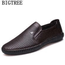 Black Mens Loafers Leather Summer Shoes Mens Casual Shoes Hot Sale Driving Shoes Fashion Sapato Masculino Social Couro Zapatos 2024 - buy cheap