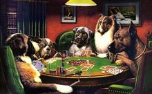 Decoración Para el hogar C.M. Coolidge Bold Bluff Dogs Playing Poker-Póster Artístico de seda, decoración de pared de mimbre, regalo 2024 - compra barato