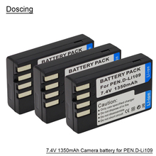 Doscing 7.2V 1350mAh akku DLI109 D-LI109 D LI109 Camera Battery For PENTAX K-R K-2 KR K2 KR K30 K50 K-30 K-50 K500 K-500 L10 2024 - buy cheap