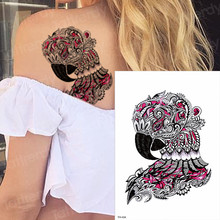 Tatuagem temporária flor de águia, gatos, pássaros, lobos, tatuagens em aquarela fashion sexy para meninas. tatuagem feminina com mandala 2024 - compre barato