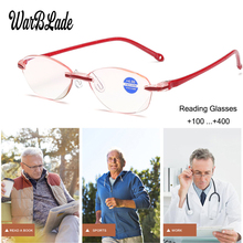 Óculos de leitura feminino e masculino confortável, óculos ultraleve sem aro, presbiopia anti-blue-ray + 1.0 + 1.5 + 2.0 + 2.5 + 3.0 + 3.5 + 4.0 2024 - compre barato