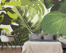 Beibehang Custom wallpaper tropical rainforest green leaves small fresh TV background walls living room bedroom 3d wallpaper 2024 - buy cheap
