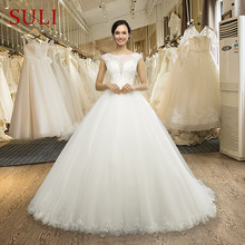Vestido de casamento de princesa MZ-0031, vestido de noiva com manga personalizada e lantejoulas 2024 - compre barato