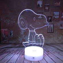 Cute Kids Gifts Snoopy 3D night light Illusion LED touch 7 color gradient kids bedroom table lamp birthday gifts Xmas Decoratio 2024 - buy cheap