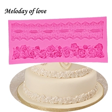 1Pcs DIY Flower Silicone Mold,Sugarcraft Cake Decorating Tools,Fondant Chocolate Molds Cake lace Border Mould T1268 2024 - buy cheap