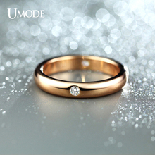 UMODE Rose Gold Color Burnish 4 Pieces CZ Cubic Zirconia Aneis Feminino Flush Setting Wedding Band Ring for Women JR0139A 2024 - buy cheap