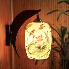 Лампа в стиле ретро Лофт, китайский керамический настенный светильник для столовой, ресторана, коридора, паба, кафе, бра для бара 2024 - купить недорого