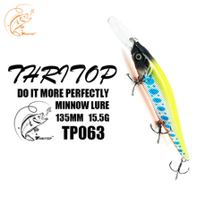 Thritop-Señuelos de Pesca Minnow, cebo duro, 13,5 cm, 15,5g, ojos 3D, 5 colores, TP063, Jerkbait, accesorios de aparejos de pesca 2024 - compra barato