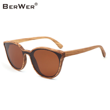 BerWer 2021 New Wood Sunglasses Women Round Bamboo Eyeglasses Zebra Wooden Frame Glasses 2024 - buy cheap
