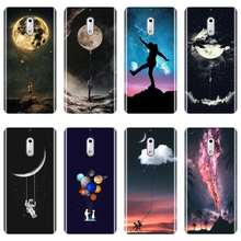 Capa tpu de astronauta macia para nokia 7 plus x6, capa de celular de silicone tpu com desenho de estrela e lua espaço para nokia 8 6 5 3 2 1 2024 - compre barato