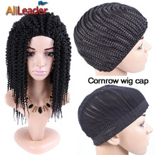Alileader Cornrow Wig Caps Good Quality Braided Wig Cap Easy Cap For Hair Braiding New Cheap Wig Tools Crochet Cap For Wigs 2Pcs 2024 - buy cheap