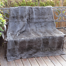 Manta de piel de conejo de CX-D-08C, 122x183cm, color gris oscuro 2024 - compra barato