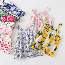 Children Dresses Kids Girl Sleeveless Flower Print Cotton and Linen floral Dress Baby Girl Spring Summer dresses for girls 2024 - buy cheap