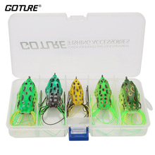 Goture Soft Fishing Lure Set Kit Top Water Frog Wobble Lure 5 Piece With Fishing Tackle Box for Carp Fishing 2024 - buy cheap