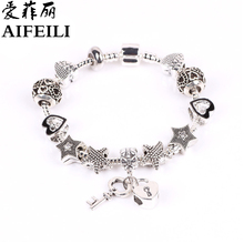 AIFEILI Top Quality Cute DIY Pink Crystal Beads Bracelets Bangles Fit Original Bracelet For Women Jewellery Charms Free Shipping 2024 - buy cheap