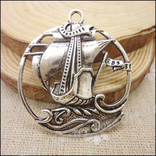 12 pcs Vintage Charms Ship Pendant Antique silver Fit Bracelets Necklace DIY Metal Jewelry Making 2024 - buy cheap