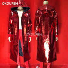 Nightclub Bar Male Singer DS DJ Theme Red Symphony Long Loose Jacket Costume party stage dance outwear 2024 - buy cheap