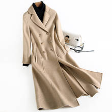 Real 100% Wool Camel Coat Women Coats 2018 Autumn Winter Woolen Jacket Korean Vintage Elegant Overcoat Manteau Femme ZL782 2024 - buy cheap
