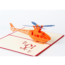 1pcs Laser Cut Helicopter 3D Paper Pop Up Anime Vintage Birthday Greeting Cards Gifts Wishes Postcards Crafts with Envelope Gift 2024 - buy cheap