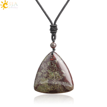 CSJA Gem Natural Stones Dragon Blood Necklaces & Pendants for Mens Triangle Pendant Adjustable Handmade Suspension Jewelry S423 2024 - buy cheap