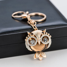 2019 Fashion Crystal Big Owl Keychains Car keyrings for Women's bags Pendants Keychain Man Car Accessories Jewelry 2024 - buy cheap