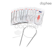 Dophee-conjunto Circular de acero inoxidable, conjunto de agujas de tejer de dos cabezas, herramientas de tejer de 60/80cm de longitud, 11 unids/set 2024 - compra barato