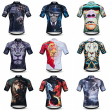 Men Mountain Bike Jersey Summer Short Sleeve Cycling Jersey 3D Lion Skull Breathable Sportswear MTB Bike Clothes Ropa Ciclismo 2024 - buy cheap