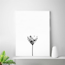 Minimalist Art Black And White Dandelion Canvas Poster , Nordic Nature Art Wall Print Dandelion Rustic Home Decor 2024 - buy cheap