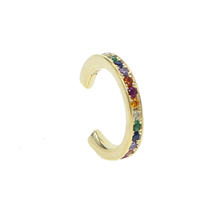 Ear Cuff micro pave cz circle cuff 925 sterling silver colorful CZ no pierced stack small sized little girl earring cuff new 2024 - buy cheap