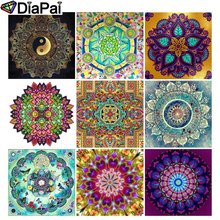 DIAPAI 5D DIY Pintura Diamante Praça Cheia/Broca Redonda "Religiosa Mandala" 5D 3D Bordado Ponto Cruz Decoração presente 2024 - compre barato