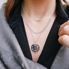 big round pendant Long chain women necklace round coin engraved lucky symbols gorgeous trendy necklaces 2024 - buy cheap