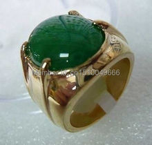 FREE SHIPPING >>>>Men's jewelry real Natural green STONE Ring Size:8-12 2024 - buy cheap