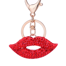 Creative Rhinestone Exquisite Sexy Lips Keychain Charm Alloy Women Handbag Keyring Car Key Holder Bag Accessory Lover Gift R135 2024 - buy cheap