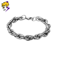 Twisted Chain Men's Bracelet Cuban Chain & Link Bracelets Silver Stainless Steel Bracelet Bangle Hiphop/Rock Jewelry 2024 - buy cheap
