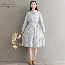 Japonês estilo preppy primavera outono feminino doce babados vestido floral impresso solto vestido vintage algodão bowknot kawaii vestido 2024 - compre barato