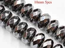 Fltmrh contas de pedra de hematita preta facetada natural, para fazer jóias 2/3/4/6/8/10mm, espaçador de miçangas diy 2024 - compre barato
