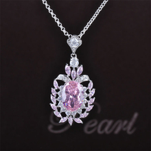 Trendy Jewelry Purple & Pink Color Rhinestone Swiss Pendant Necklace For Girls GLD0213 2024 - buy cheap