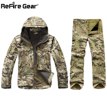 Conjunto de chaqueta de camuflaje táctico para hombre, ropa de camuflaje cálida, impermeable, militar, abrigo de lana, cortavientos, traje 2024 - compra barato