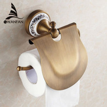 Paper Holders Antique Finish Paper Holder Tissue Roll Holder Wall Mounted Brass Construction Bathroom Accessories HJ-1807F 2024 - buy cheap