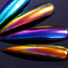 BORN PRETTY Laser Chameleon Peacock Glitter Powder  Mirror Nail Art Pigment Powder Chrome Glitters Nailart UV Gel 2024 - buy cheap