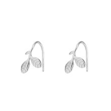 Silver Color Cute Leaves Sprouting Branches Stud Earrings For Women Casual Style Girl Earings 2024 - buy cheap