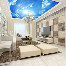 beibehang clouds sky blue and white wall paper interior ceiling Top lobby living room conference wall mural wallpaper-3d 2024 - buy cheap