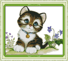 Kitten position cross stitch kit 18ct 14ct 11ct count printed canvas stitching embroidery DIY handmade needlework 2024 - buy cheap