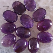 18x13mm & 16x12mm cabochão oval pedra natural contas de cristal roxo para fazer jóias colar pingente pulseira brincos 10 peças 2024 - compre barato