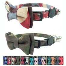 2PCS/PACK Camouflage Cat Collar Breakaway Bowtie Accessories Quick Release Soft Cat Kitty Collars for Small Dogs Puppies 17-28cm 2024 - buy cheap