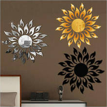 Gold Silver Black Color 3D Mirror Sun Flower Art Removable Wall Sticker Acrylic Mural Decal Home Room Decor 2020 Hot Sale 2024 - buy cheap