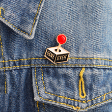GAME OVER enamel pin Cartoon Gamepad pins Enamel brooch for DENIM Jacket Badge Jewelry Cute Gift for Kids boy friends 2024 - купить недорого