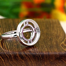 Plata de Ley 925 anillo de compromiso Semi-montaje 15x15mm cabujón redondo joyería fina Color oro blanco 2024 - compra barato