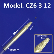 Broca de grabado de piedra de diamante CNC para mármol, piedra azul y arenisca, punta de bola cónica, cortador de CZ6-3-12,1 unidad 2024 - compra barato